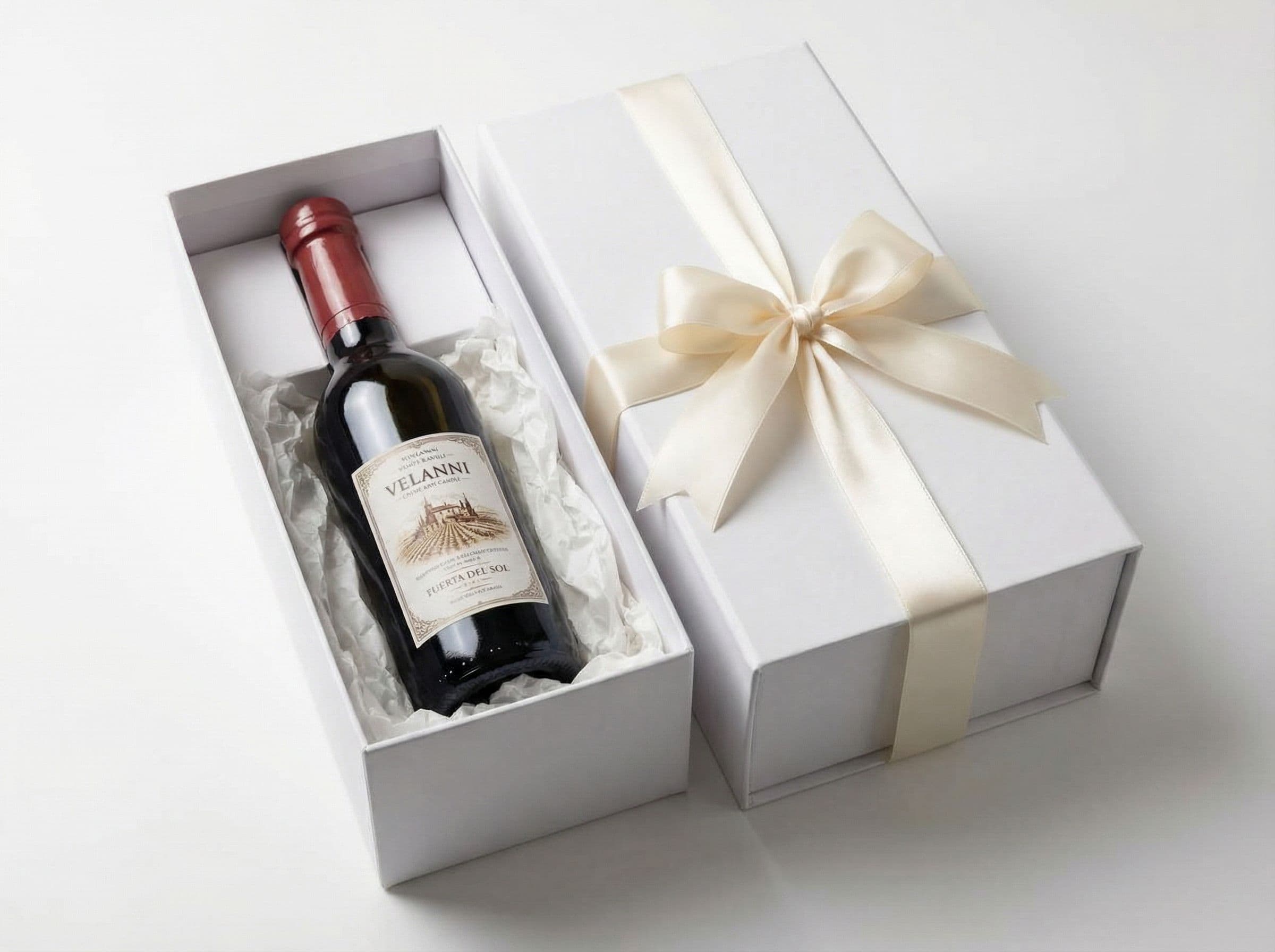 Vela Velanni para regalos corporativos - Packaging premium con branding personalizado.